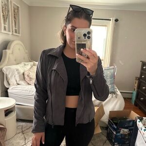 Gray Suede Moto Jacket